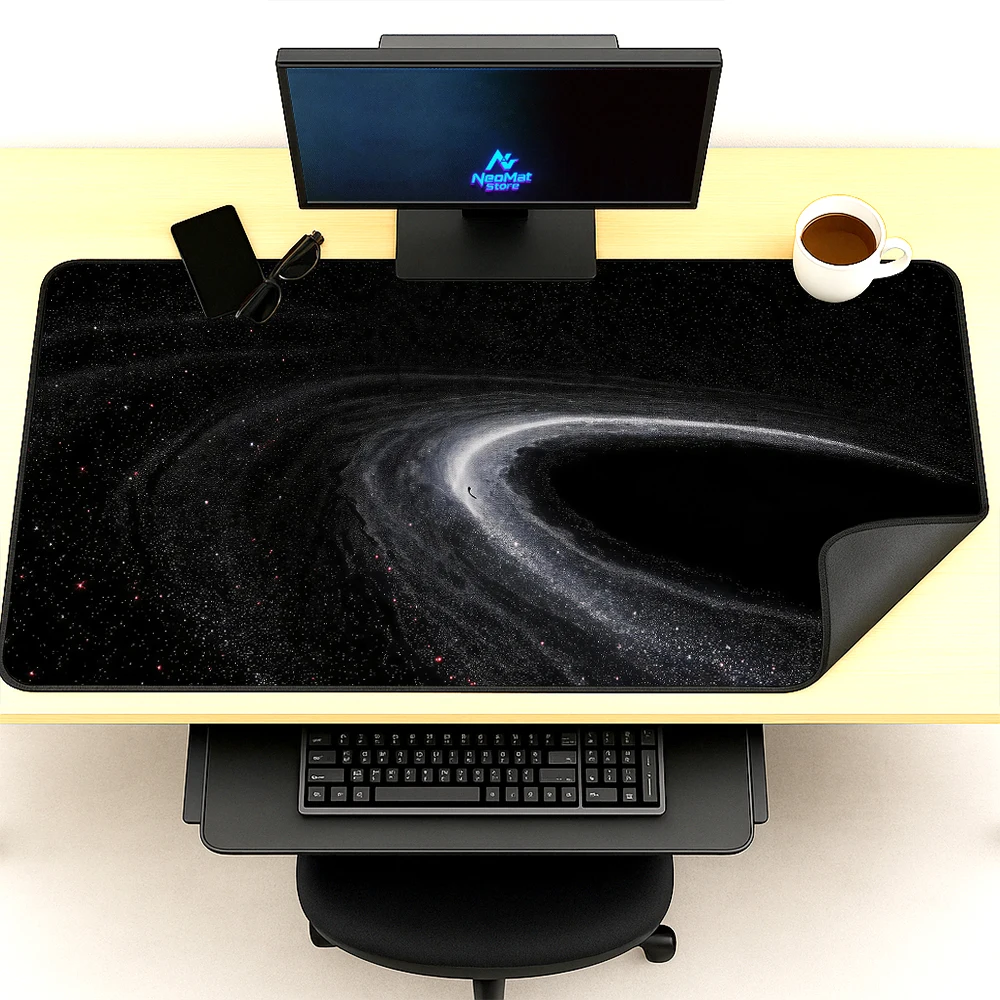Space Galaxy Mouse Pad Large Gaming Mouse Pad 1400x600 1600x600 White 5mm Cosmic Black Deskmat Mousepad Universe Setup Giant Pad