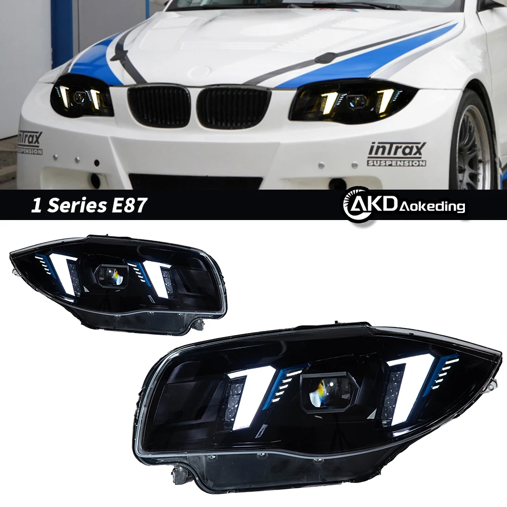 

Auto Parts Headlights For BMW 1 Series E87 2007-2011 LED Head Lamp Upgrade Angel Eye DRL Low Beam High Beam Car Lights Modified