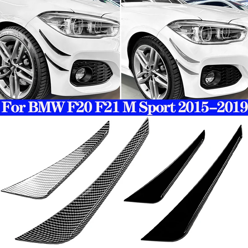 

Car Front Bumper Canards Splitter Side Vent Cover Trim ABS Carbon Fiber Gloss Black For BMW 1 Series F20 F21 M Sport 2015-2019