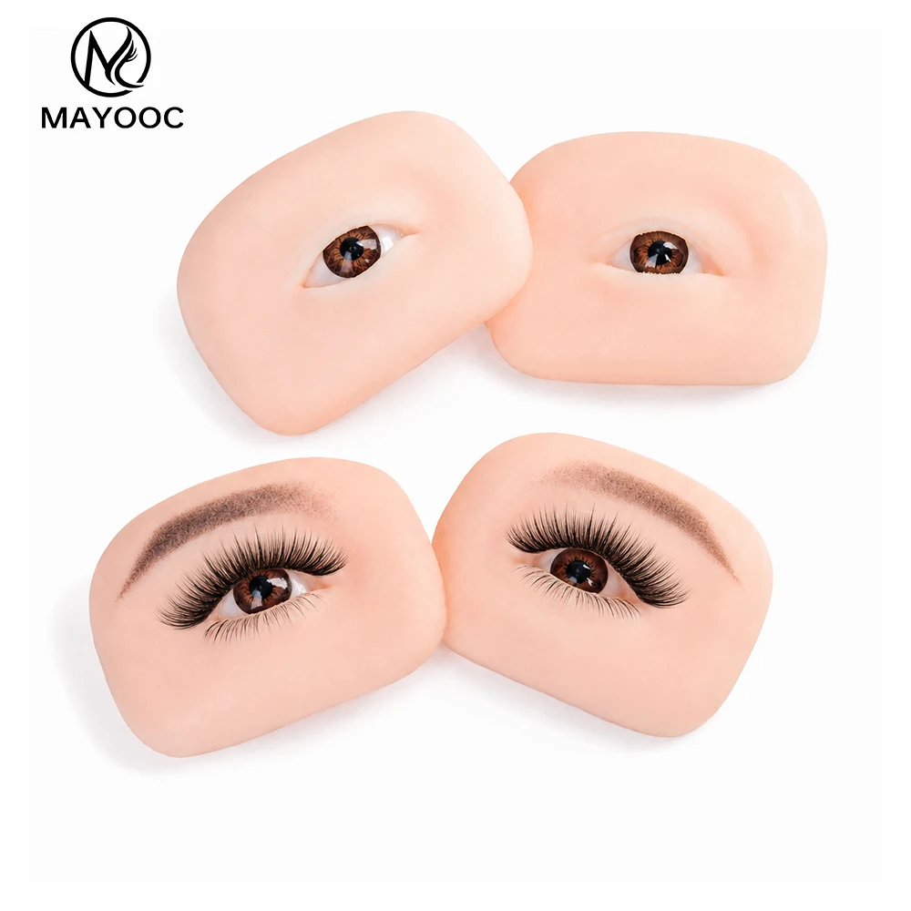 Eyelash Extension Practice Mannequin Eyes Flat Training Head Replaceable Doll Eye Model Lash Grafting Makeup Tool for Beginners