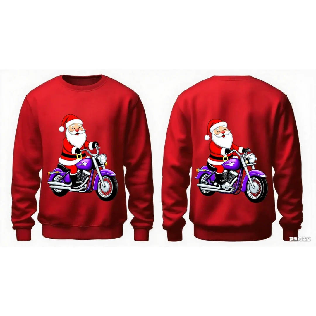 Weihnachten Motorrad Grafik Hoodie 3D Druck Frühling Herbst Mode Freizeit Vielseitige Streetwear Herren und Damen Y2K Hoodies