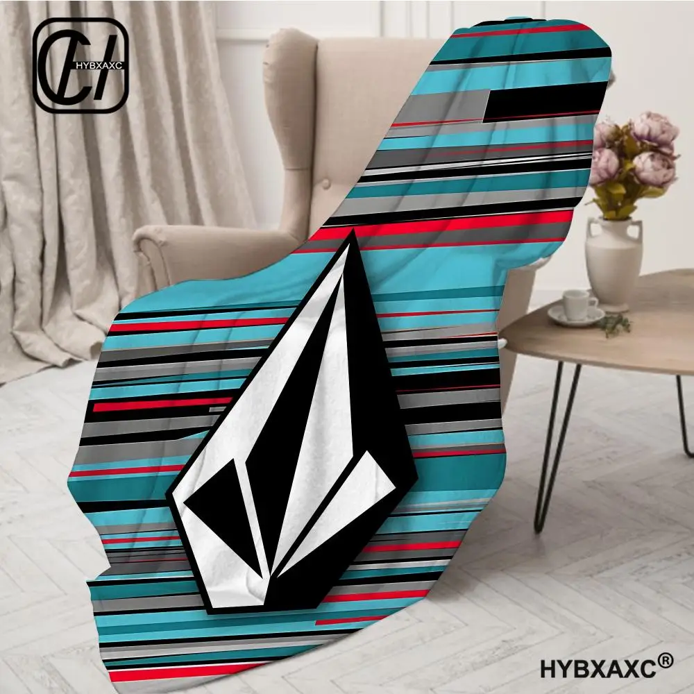 V-VOLCOM LOGO Throw Blanket Aesthetic Portable Home Travel Camping Sofa Picnic Thick Warm Flannel Blanket