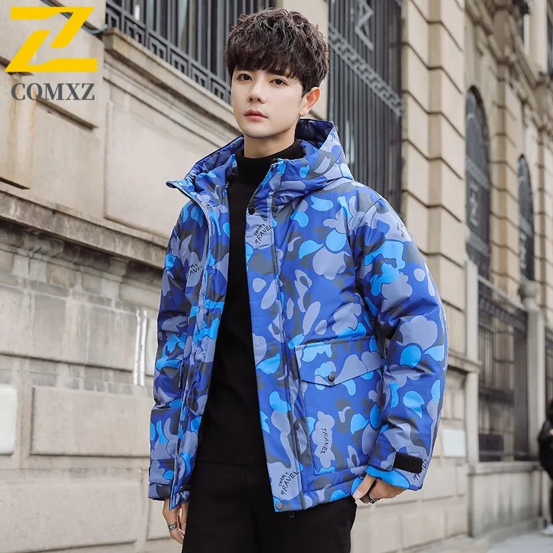 

Premium Men Parka Coat 2025 Camouflage Hooded Winter Hiking Travel Bread Jacket Windproof Snow Cold Proof Cotton Padded Jacket