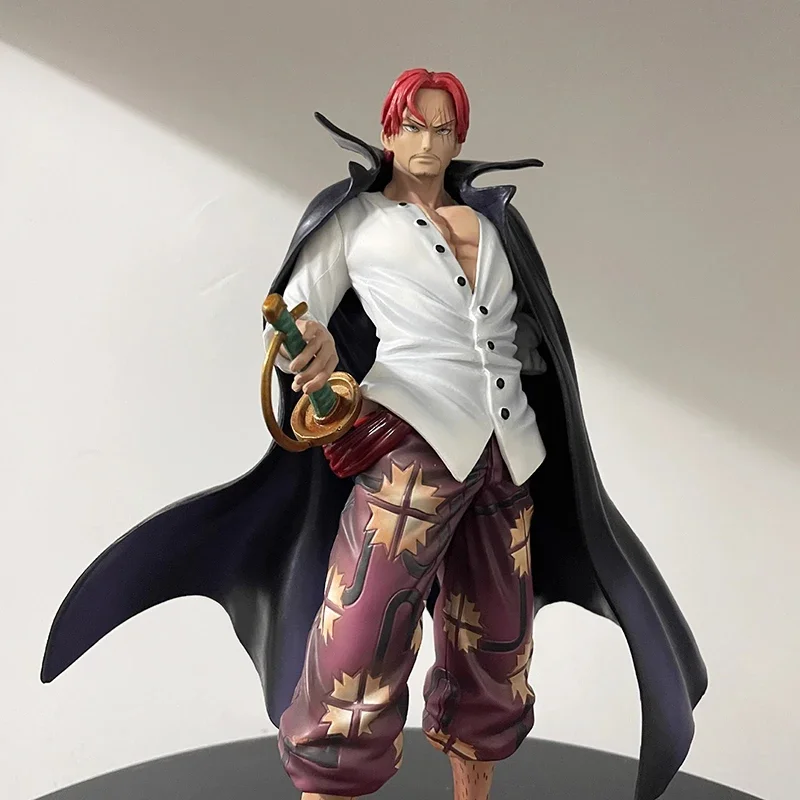 One Piece Figure 24cm Dragon Tiger Red Hair Shanks Action Figure GK Collection Anime Peripheral Model Room Decor Birthday Gift