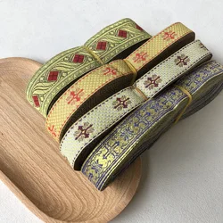 10yards/Lot Wide about 1.7-4cm Woven Jacquard Ribbon Cross Gold For Curtain and Clothing Accessory LS-0154