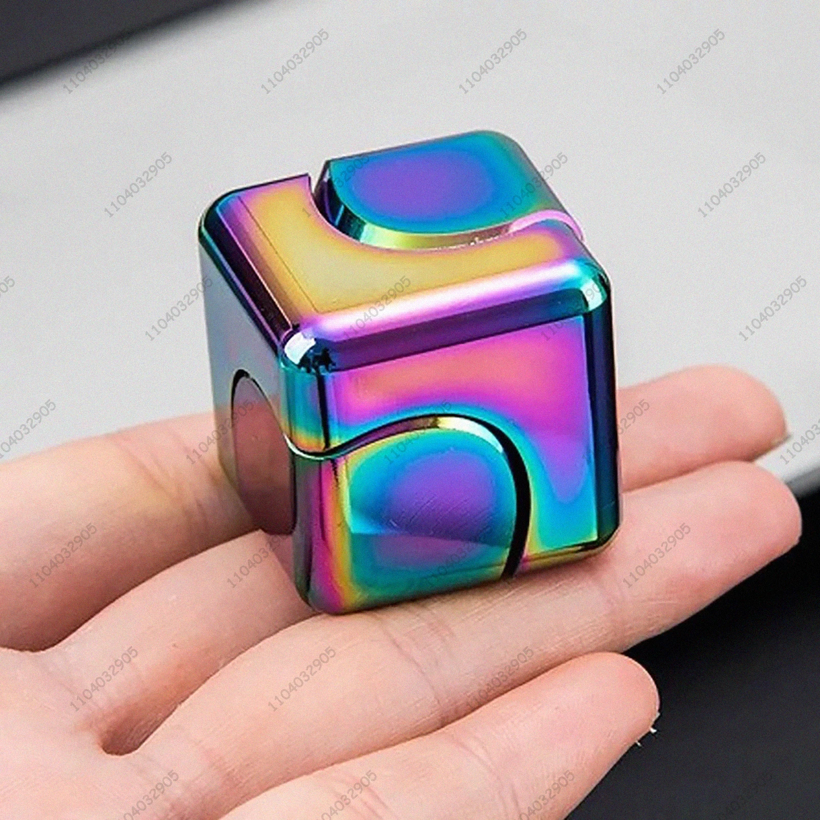 EDC Rotante Cubo Magico Fidget Spinner Arcobaleno Meccanico Alleviare Lo Stress Nero Tech Lega di Metallo Anti- Ansia Gadget Giocattolo