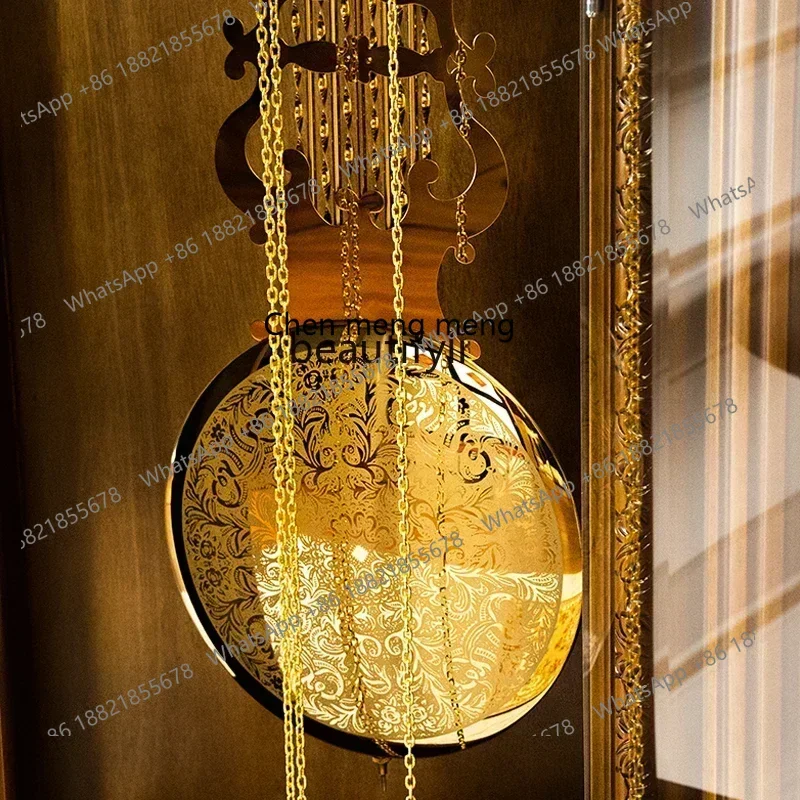 ss7486 Helmler movement floor clock European villa vertical living room clock, retro American classical pendulum clock