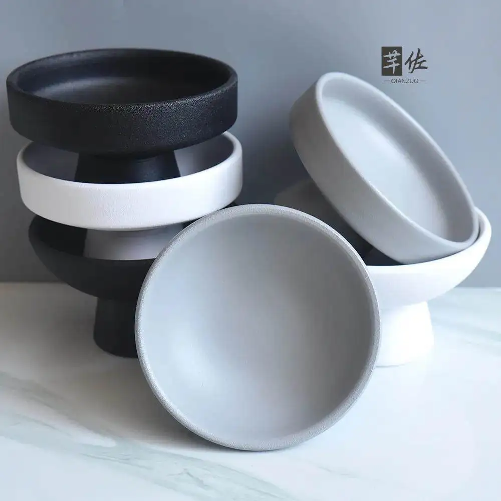 Living Room Ceramic Citron Tray Ornamental Citron Fruit Display Stand Simple Style Flower Pot Container for Home Decoration
