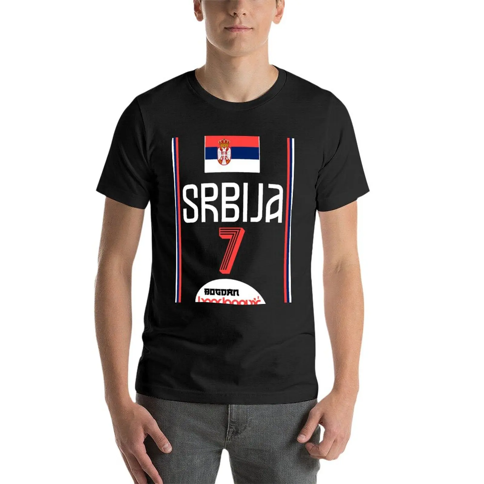 Bogdan Bogdanovic Retro Serbia Euro Basketball Fan Art T-Shirt plus size tops Blouse Men\'s t-shirt