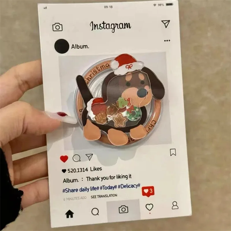 Fashion Christmas Tree Gingerbread Man Phone Magnetic Stand Holder Compatible With iPhone Universal Puppy Bracket Girl Gift