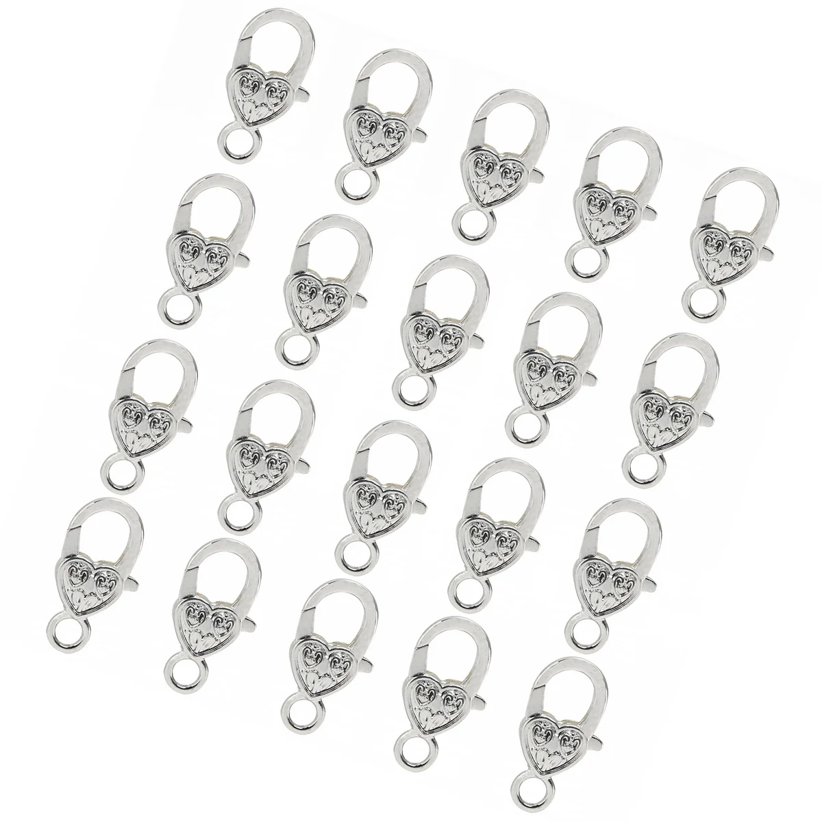 

20pcs Heart Style Lobster Clasp Snap Hooks ( Silver) Heart style hook Heart snap hook Snap hook for bag