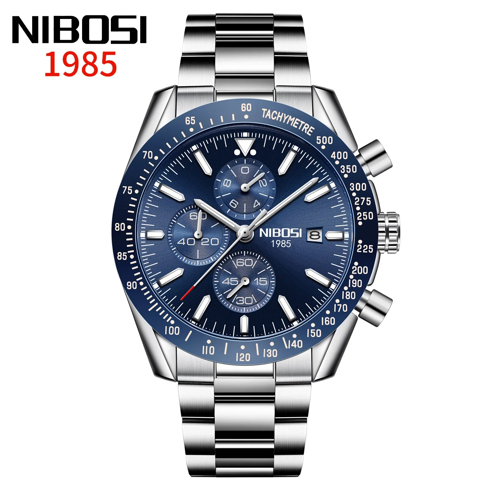 

NIBOSI Men's Stainless Steel Chronograph Watch Big Face Gold Black Analog Quartz Watch Luxury Waterproof Date Dress Watch Men