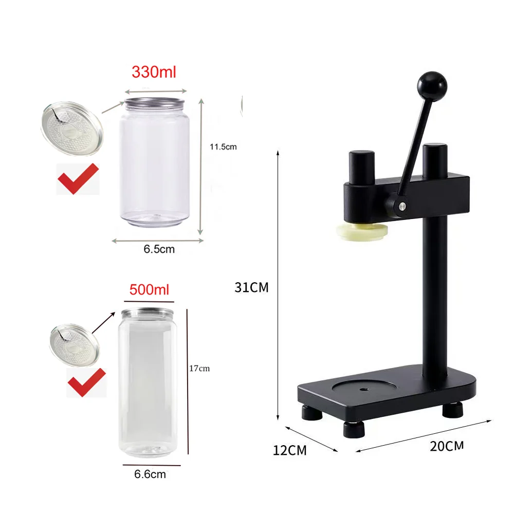 آلة ختم خزان الحليب اليدوية لشاي الحليب التجارية عالية الجودة قابلة للتعديل آلة ختم علبة المشروبات في الهواء الطلق مبيعات الشوارع