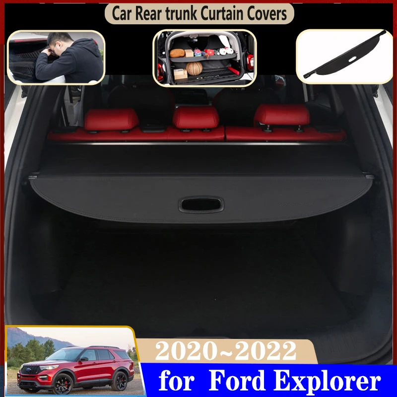 

Car Trunk Curtain For Ford Explorer 2021 2022 2020 Car Dedicated Trunk Cover Material Curtain Rear Retractable Space Accessories