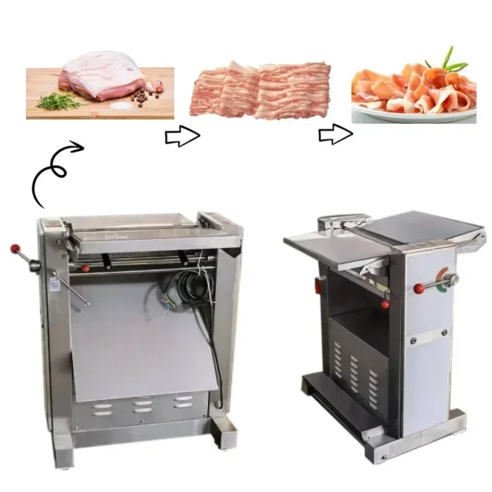 0.6-6mm meat slicer machine meat skin peeler slicing machine for meat Long slice pork skin peeling machine beef skinner price