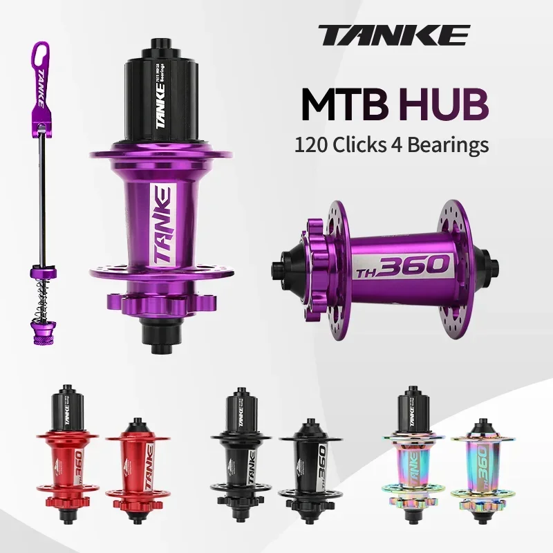 

TANKE MTB 120 Click Hub 6 Bearing Bike Front Rear 32 36 Holes Disc Brake QR/Thru-axle,Loud Sound thunder 7-12 Speed Noisy Cube