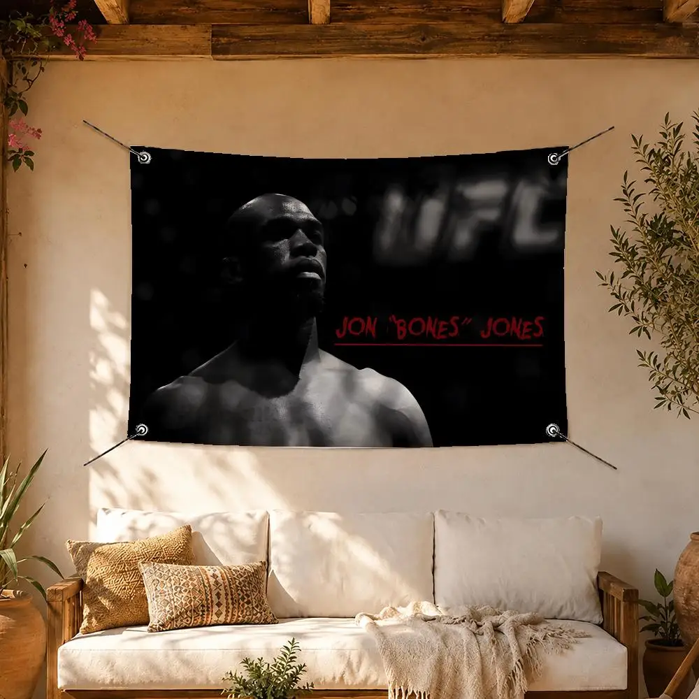 Elite Fighter Jon Jones Flags Room Home Decor Wall‑Hanging Art Banner, Outdoor for Bedroom Party Background Decoration