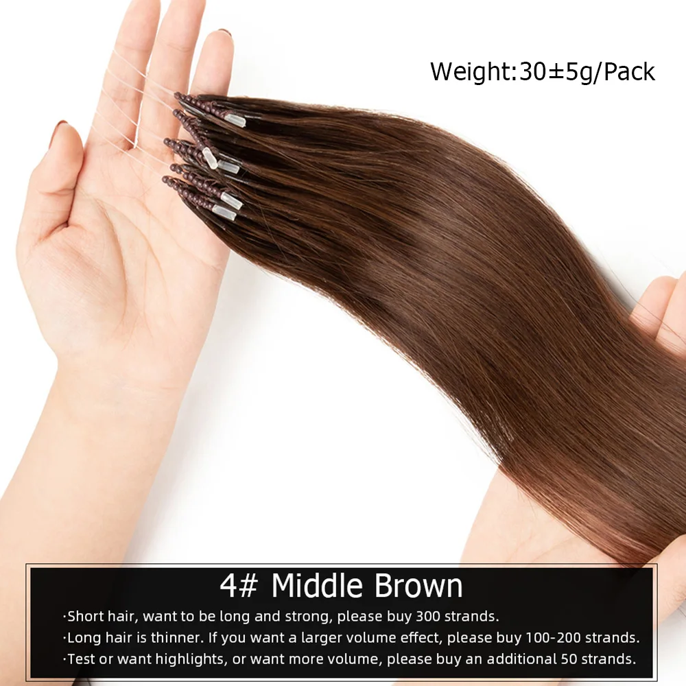 Extensiones de cabello humano con Micro cuentas, Nano anillo de silicona 8D, Mini cuentas de silicona invisibles, negro, marrón, Rubio, extensión de