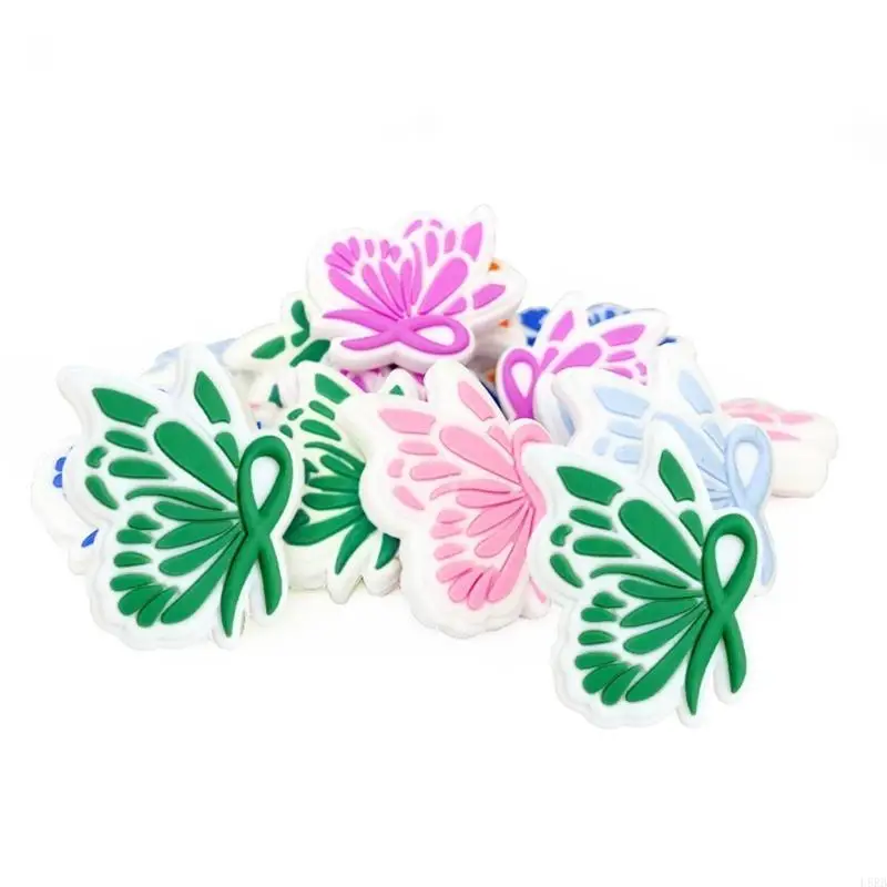 ترقية سيليكون عضاضة لعبة التسنين BPA الحرة ربطة القوس فيونكة حبة فراشة الخرز DIY عضاضة تستخدم للأطفال 11.6x10 بوصة L8RB #2