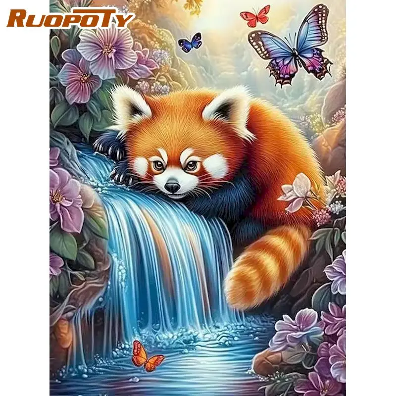 

RUOPOTY Diamond Painting Handicraft Art Diamond Painting For Adults Raccoon Full Round/Square Abstract Diy Gift Art Supplies