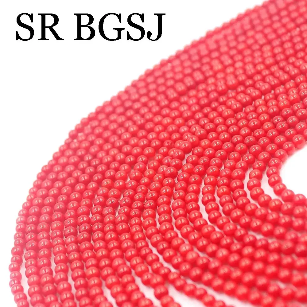 3mm  White Pink Red Orange Round Real Natural Coral Spacer Loose Coral Beads Strand 15\