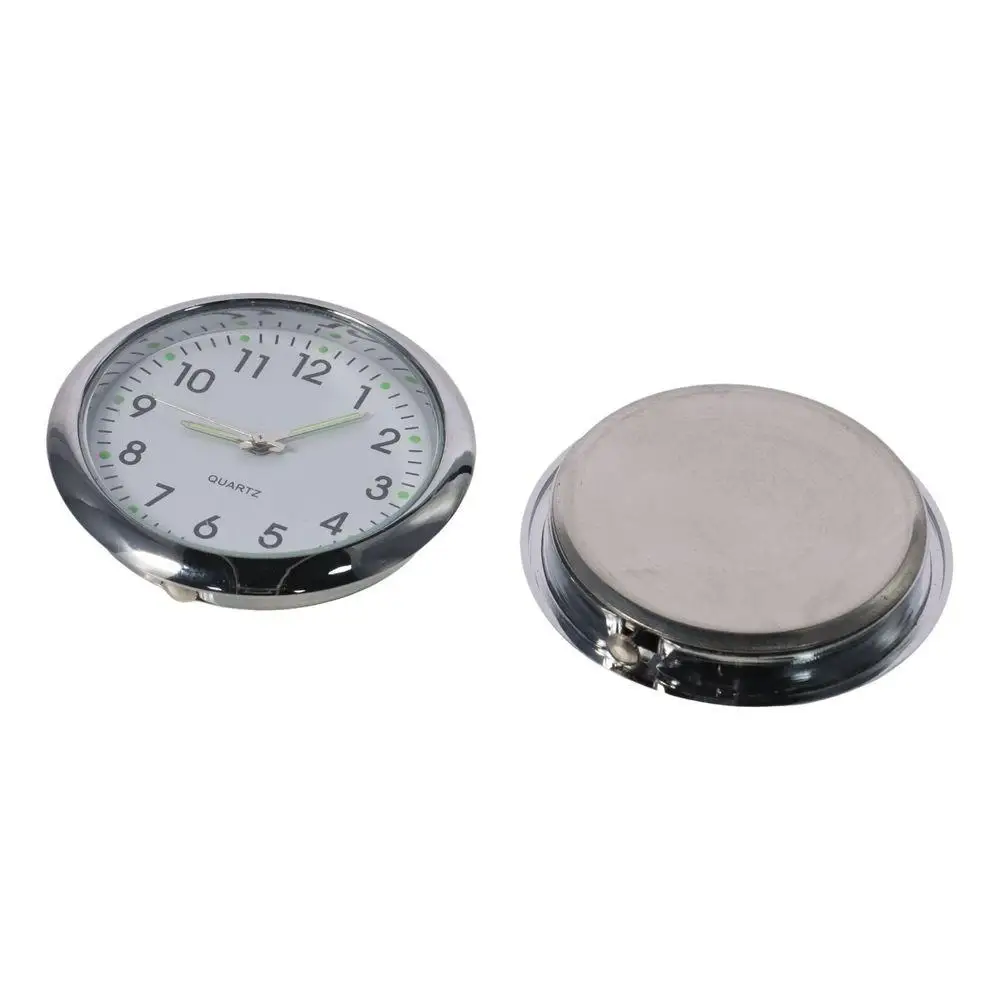 1Pc Car Assessories Parts Black Stick on Blue Mini Dashboard Car Clock White Round Clock For Car