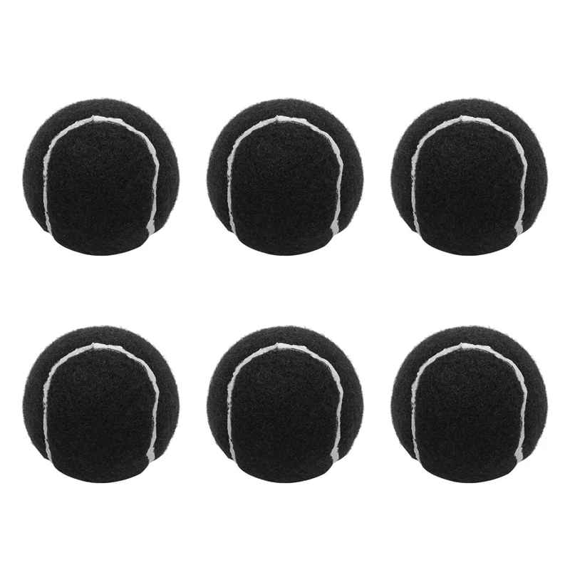 12Pcs Pack Tennis Balls Wear-Resistant Elastic Training Balls 66Mm Ladies Beginners Practice Tennis Ball,Black