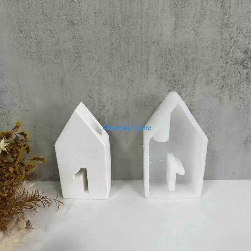 

U2JC House Candlestick Molds for Candle Holder Gypsum Decorations Christmas Gift