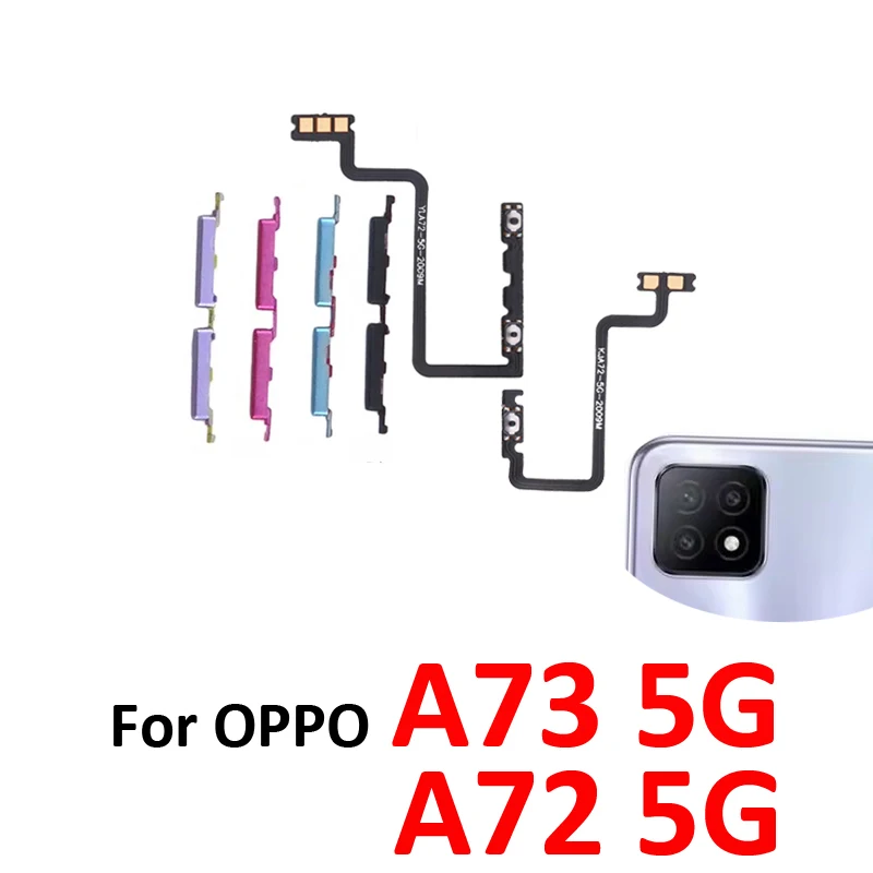 For OPPO A73 5G CPH2161 Phone New Housing Volume Button Up Down Switch Key Internal Power On Off Flex Cable Parts For OPPO A72