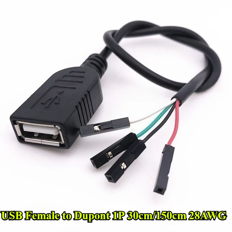 USB أنثى محطة خط البيانات إلى دوبونت/MX1.25mm/PH2.0mm/XH2.54mm 4Pin محول تمديد الحبل شاشة تعمل باللمس الحبل 30 سنتيمتر/150 سنتيمتر 28AWG
