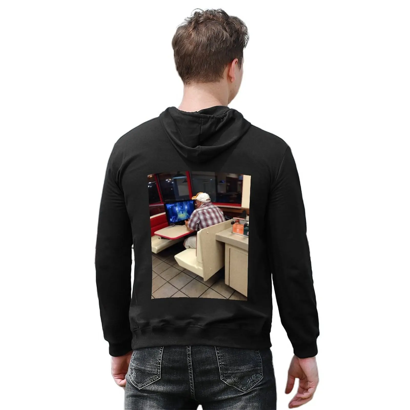 A man plays Demon's Souls in Arbys Hoodie autumn jacket men men's coat autumn clothes blouse hoodie man