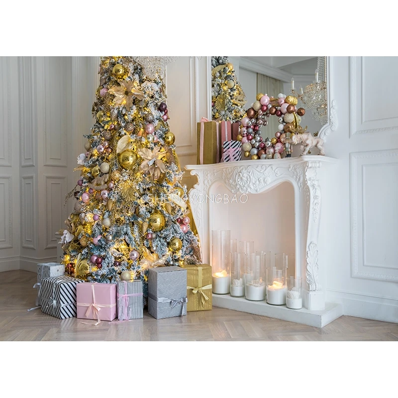 Vinyl Christmas Photography Backgrounds Tree Gift Children Baby Portrait Photo Backdrop For Studio Photocall Props 21519HDY-05