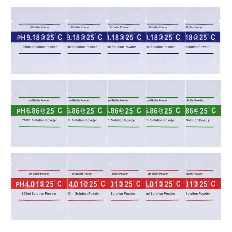5/15/25PCS pH Meter Calibration Buffer Powder ph4.00/4.01/6.86/7.00/9.18 /10.01 ORP Correction Solution for Aquarium