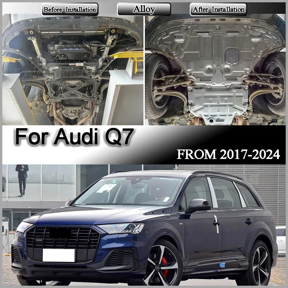 Für Audi Q7 2017-2024 2.0T 3.0T Aluminium-Magnesium-Legierung Getriebe-Unterbodenschutz Schutzplatte Unterbodenschutzschild