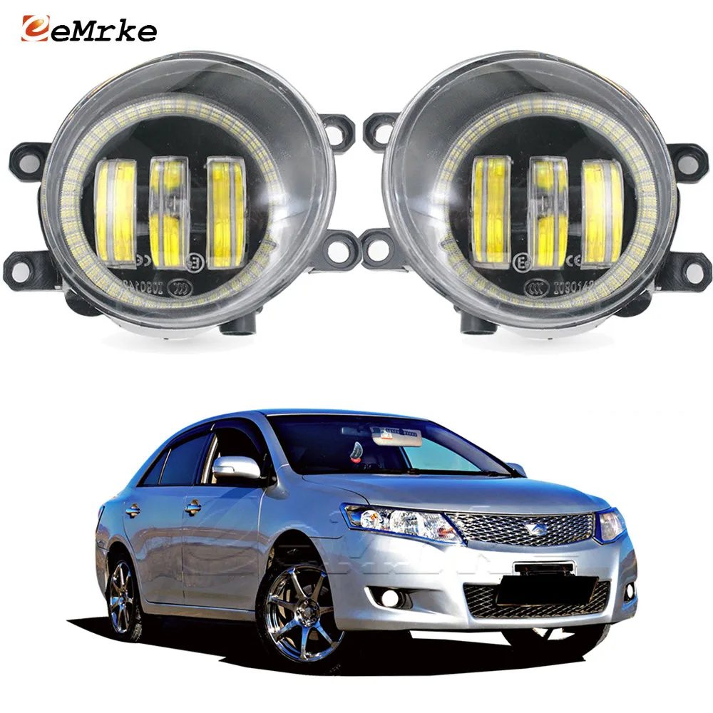 LED Fog Lights Car PTF for Toyota Allion II T260 / T265 2008 2009 2010 with Projector Lens Angel Eye DRL Daytime Running Lamp