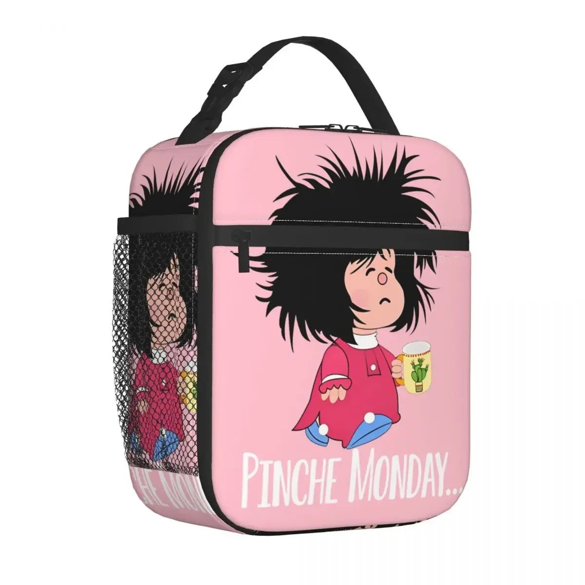 Pinche Monday Funny Mafalda Insulated Lunch Bag Cooler Bag  Lunch Container Portable Tote Lunch Box Food Handbags School Outdoor