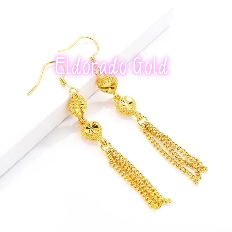

Eldorado Gold Eldorado 2025 2025Boutique AU999 Earrings Fashion Women's Tassel Water Drop Earrings Pure Temperature Earrings 2