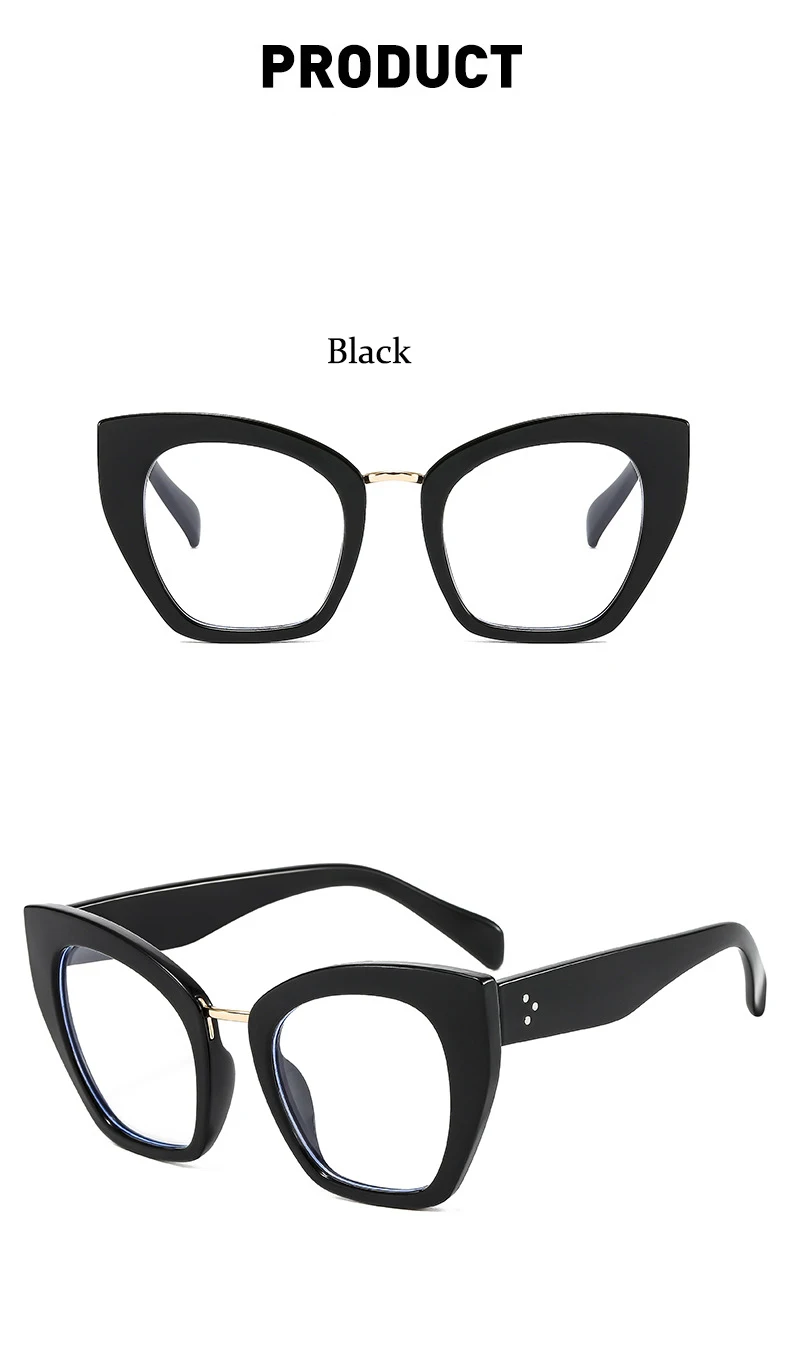 Rote Lesebrille im Cat-Eye-Design mit Blaulichtfilter, Transparenter Brillenrahmen, Übergroße Computerbrille – Detail 11
