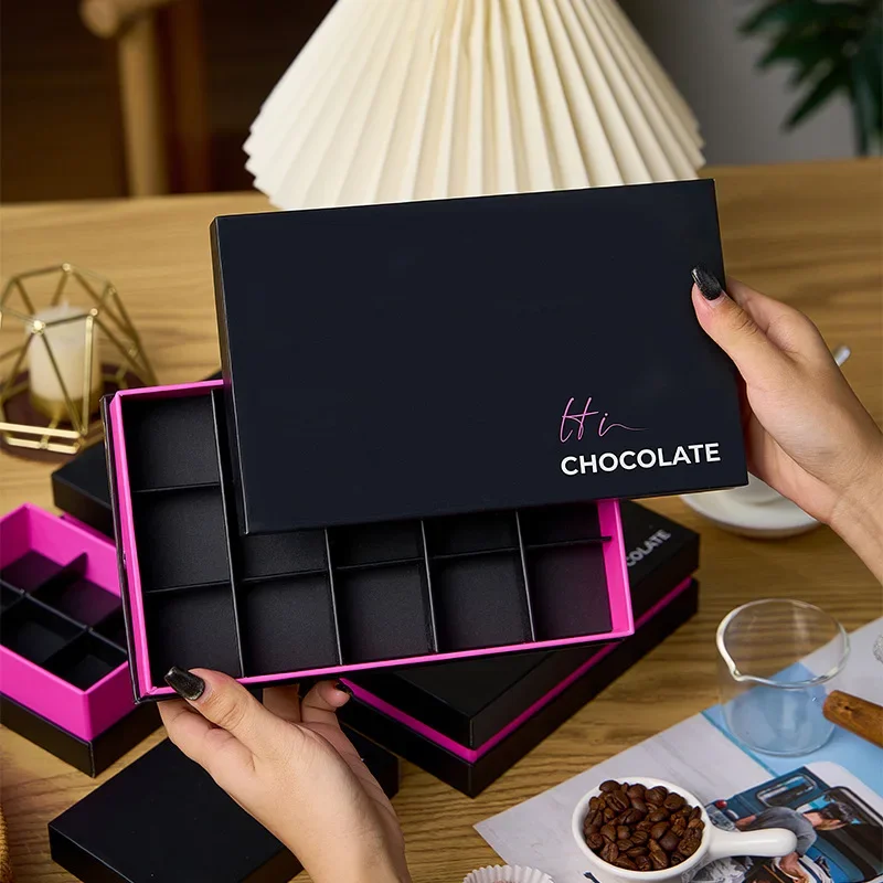 Caja de Regalo de Chocolate de Estilo Nuevo para el Día de San Valentín, Caja Rígida para el Amor, Cielo Estrellado, Ferrero Rocher, Caja de Embalaje para 4, 6, 9, 12 Piezas