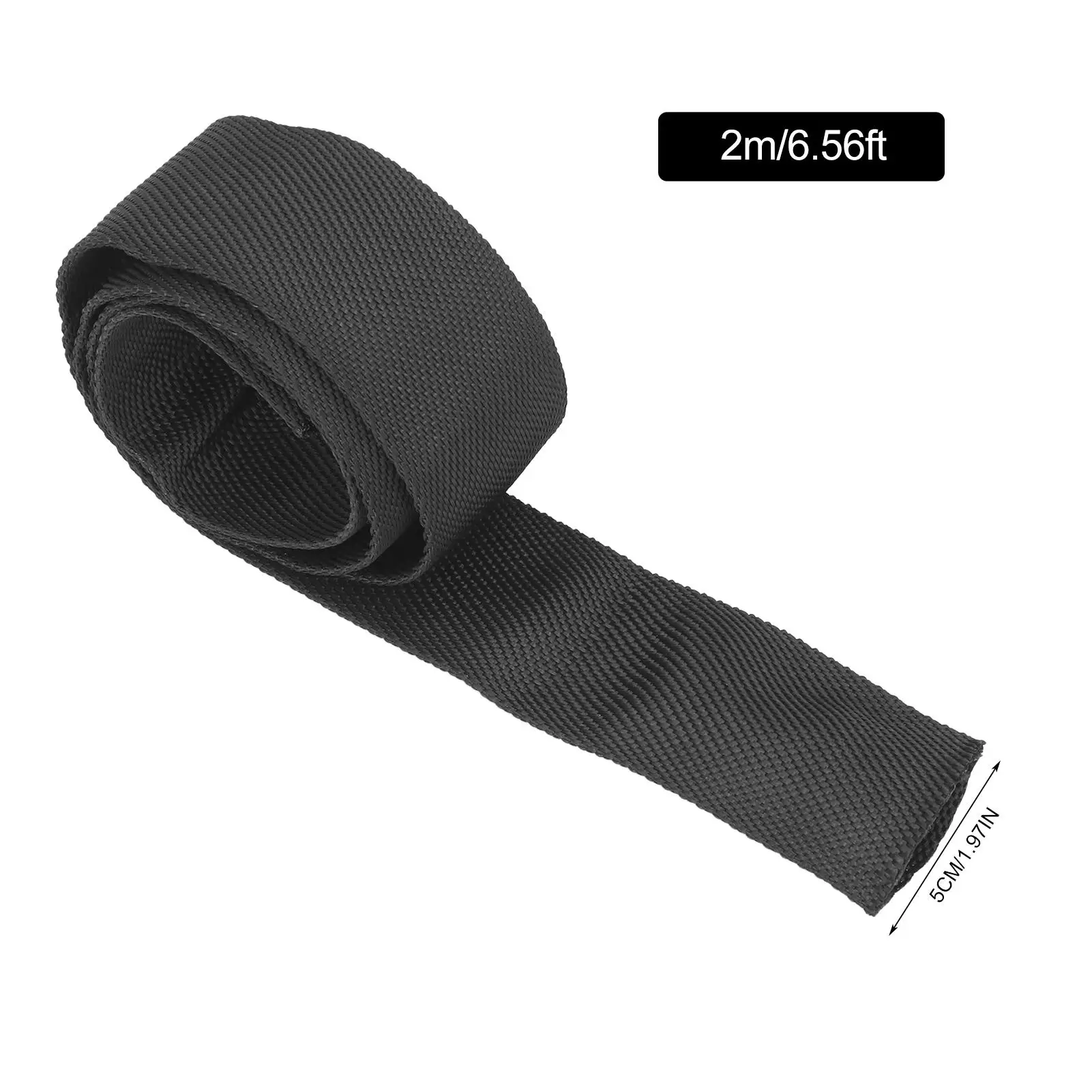 Towing Bars Polyester Winch Rope Protective Sleeve Black Universal for 5cm 1.97in Width Cable Line trailer towing hitch