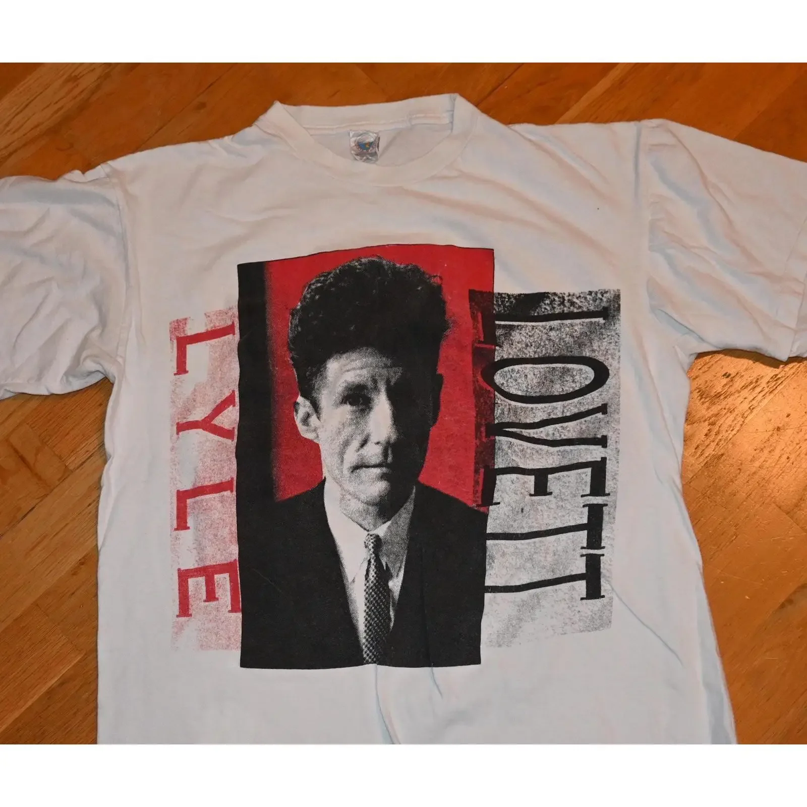 Rare Vintage 1980s Lyle Lovett Concert Tour Texas Outlaw Country Rock T Shirt Mens XL Casual  vintage Washed Slightly
