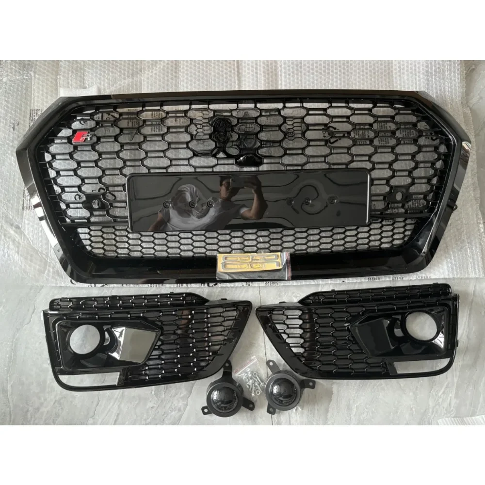 Suitable For Sports Version For Audi Q5 2018-2019 (Refit For RSQ5 Style) Bumper Grille Front Bumper Grill Center Grille A-000051