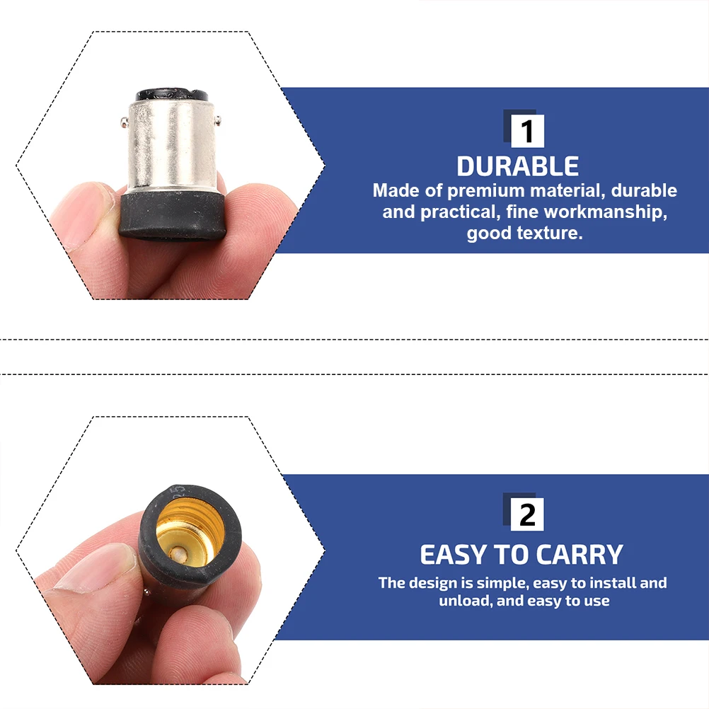 8 szt. Adaptery do żarówek B15 na E14, gwintowane, czarne plastikowe, do żarówek LED, lamp stołowych i sufitowych, łatwa wymiana, kompaktowe.