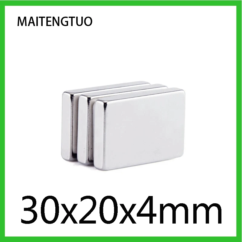 2/5/10/15/20PCS 30x20x4mm Rare Earth Magnets Thickness Block Rectangular Pot Magnets Permanent Neodymium Magnet