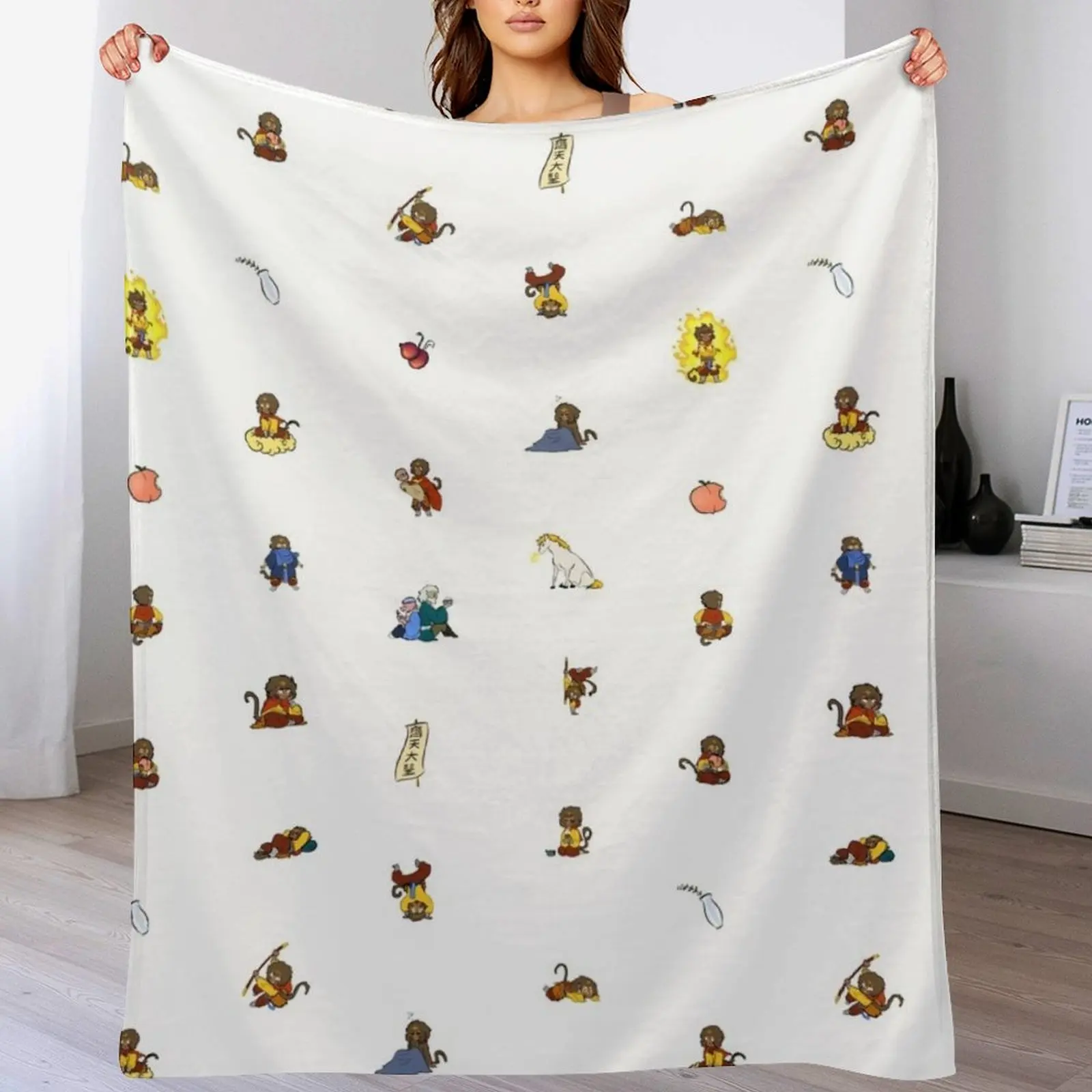 

Barrel of Even More Monkeys Throw Blanket Loose Thins Vintage Quilt Blankets