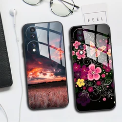 For Honor 70 5G Cases Printed Marble Tempered Glass Hard Back Covers For Huawei Honor 70 Lite honor70 Phone Case Bumper Coque