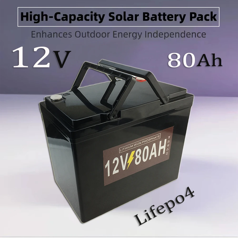 

12V 80Ah Lifepo4 Rechargeable Battery Pack for Children's Toy Car, Solar Street Lights Andother Small Equipment Power Supply