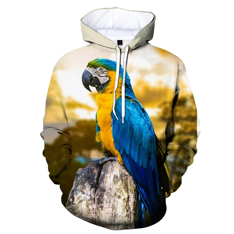 

Parrot 3D Printed Hoodie Casual Animal Hoodie Men's Long-sleeved Individuality Hoodie y2k Clothing Streetwear Women Children Top