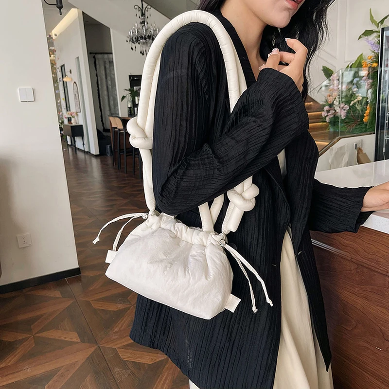 Soft Dacron Small Y2K Crossbody Bag for Women 2024 Korean Fashion Fabric Shoulder Bag Famle Underarm Bags Handbags and Purses