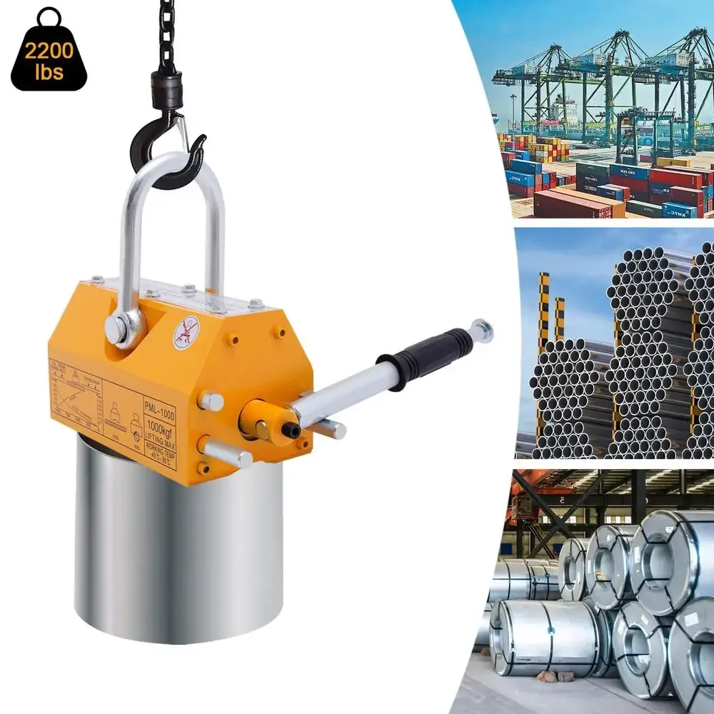 Magnetic Lifter 2200lbs Steel Heavy Duty High Safety Stable U-slot Design Easy InstallBridge Shipbuilding Machinerylifting Auto